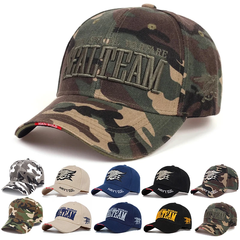Hunting Outdoor Hats - قبعة بيسبول مطرزة بحروف فريق SEALTEAM