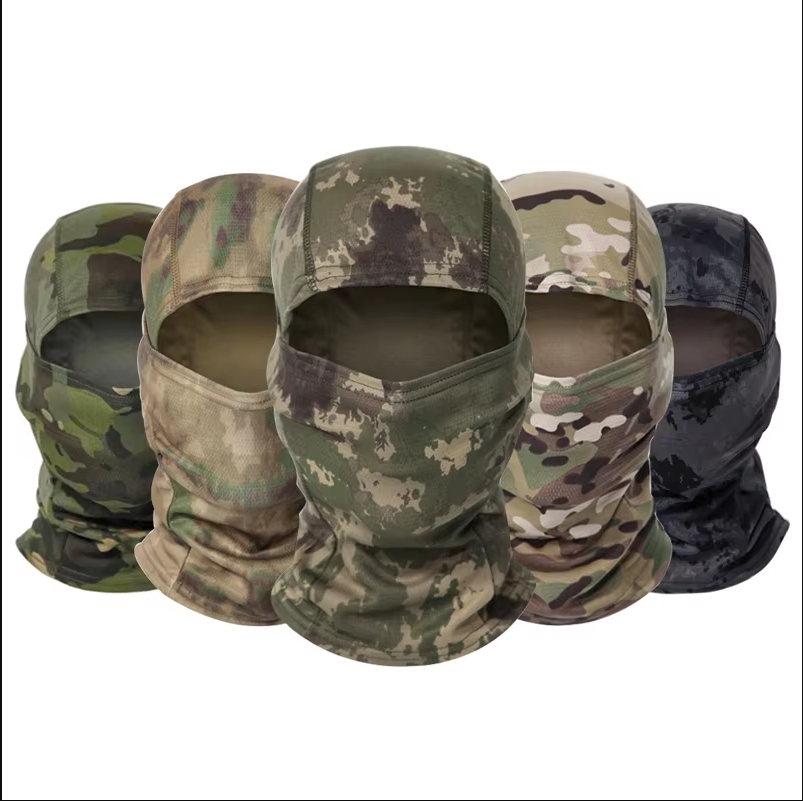 Hunting Outdoor Hats - قبعة بالاكلافا مموهة للدراجات، قناع وجه