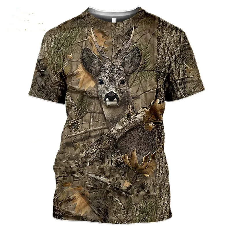Wildman Hunting & Outdoor Photos - تي شيرت صيفي كاجوال للرجال والنساء